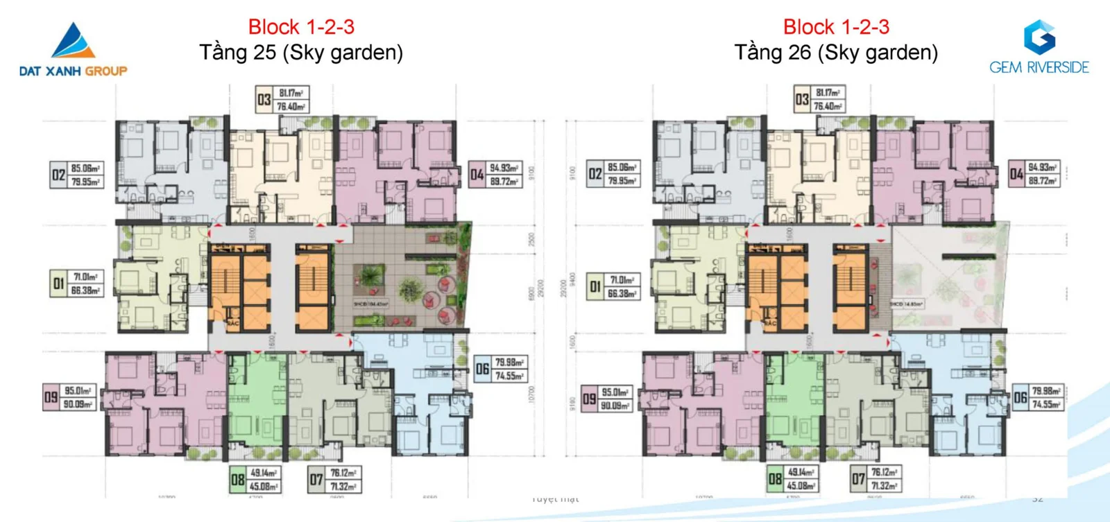 MẶT BẰNG TẦNG 1 - 2 -3
